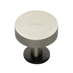 M Marcus Heritage Brass Knurled Disc Design Cabinet Knob with Rose 32mm 